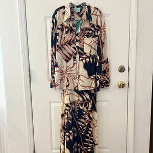 True Destination 2 Piece Vacation Summer Maxi Dress/Tunic Outfit Sz XL